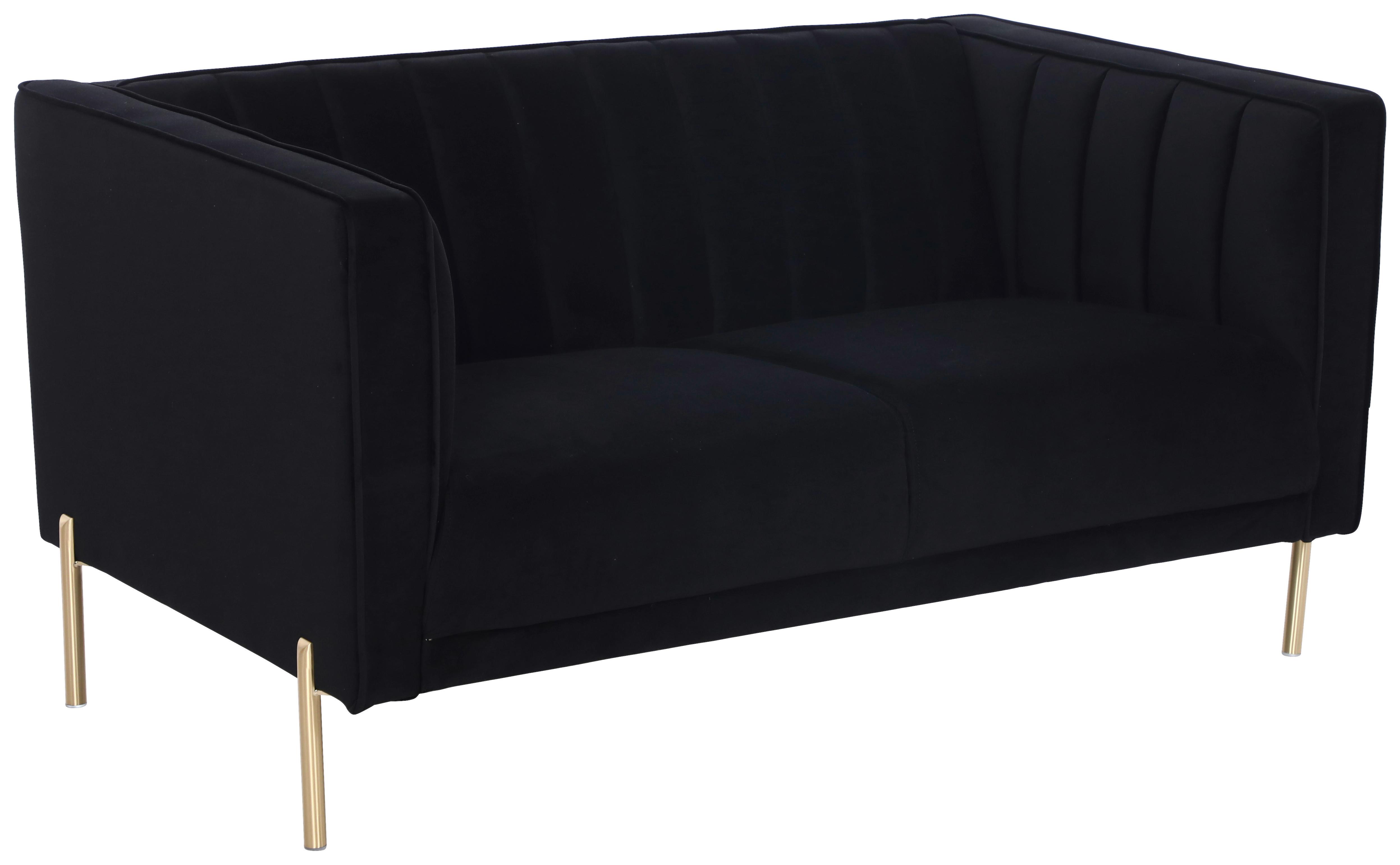 2-Sitzer-Sofa Sono - Goldfarben/Schwarz, Design, Textil (144/75/85cm) - Livetastic
