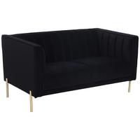 2-Sitzer-Sofa Sono - Goldfarben/Schwarz, Design, Textil (144/75/85cm) - Livetastic