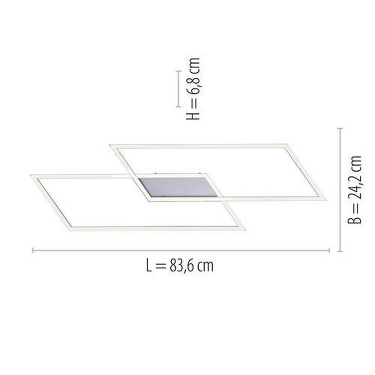 LED-Deckenleuchte Inigo L: 113,20 cm mit Memory-Funktion - Chromfarben/Nickelfarben, Design, Kunststoff/Metall (113,20/24,20/6,80cm) - Paul Neuhaus