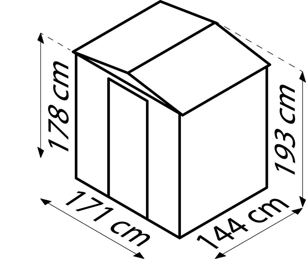 Gerätehaus Ohne Boden 184x193x154 - Silberfarben, Basics, Metall (184/193/154cm)