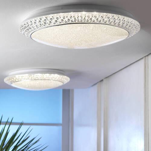 LED-Deckenleuchte Giulia Klar Chromfarben L:40cm - Klar/Chromfarben, Basics, Kunststoff/Metall (40/40/13cm)