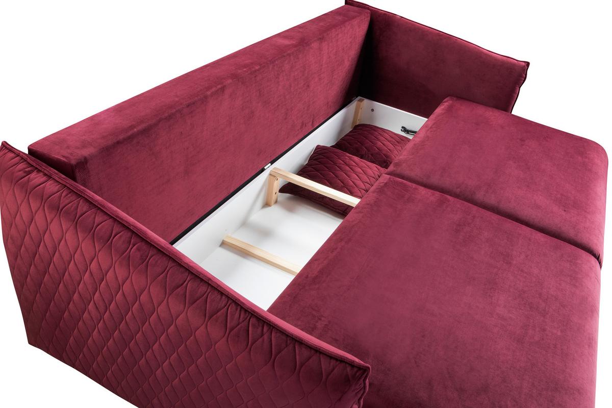 Schlafsofa Empoli - Weinrot/Goldfarben, Design, Textil (235/96/104cm) - MID.YOU