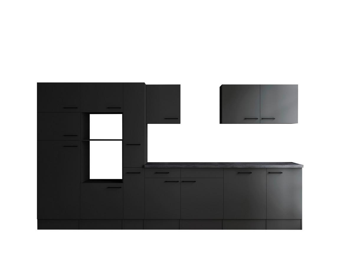 Küchenleerblock Oliver Dunkelgrau B: 370 Cm - Dunkelgrau/Grau, Design, Holzwerkstoff (370cm) - Respekta