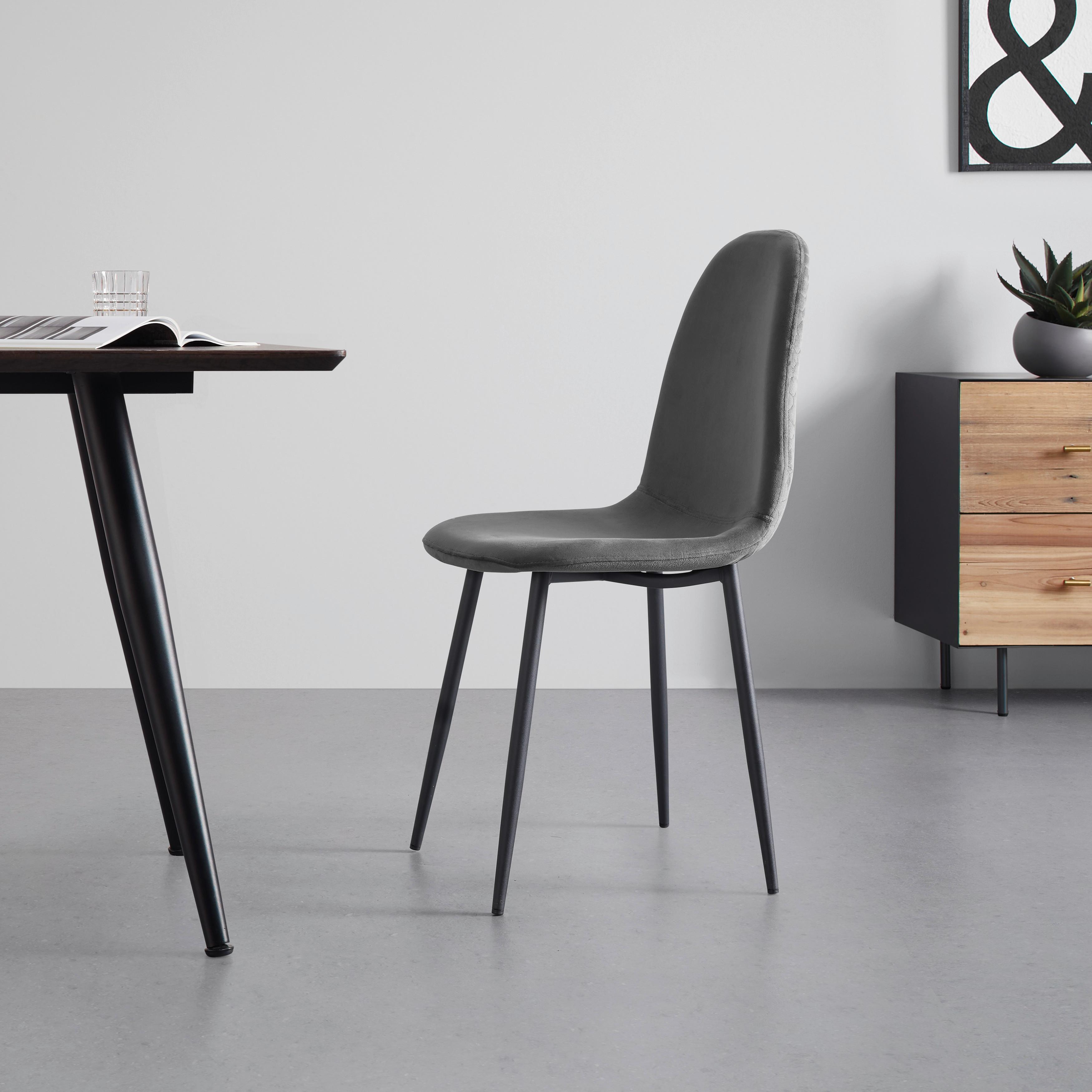 Jídelní židle Ida - šedá/černá, Moderní, kov/dřevo (44/89/41,5cm) - Modern Living