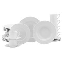Kombiservice Polo Weiss Porzellan, 6 Pers., 30-Teilig - Weiß, Basics, Keramik - Creatable