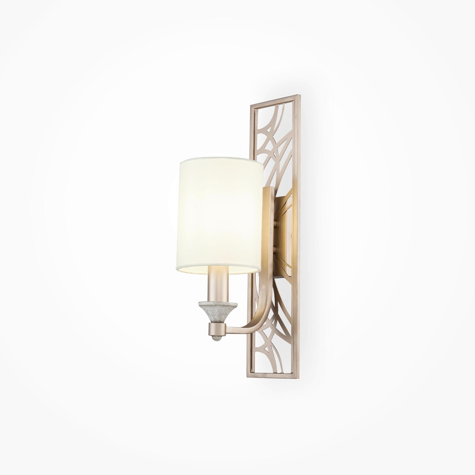 Wandleuchte Vittoria - Goldfarben/Creme, Trend, Kunststoff/Textil (15/42/20cm) - MAYTONI