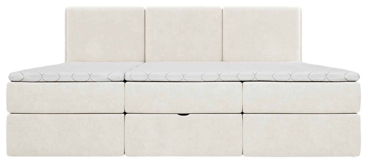 Familienbett Domino Combo Mit 3 Bettkasten, Creme 270x200 - Creme/Schwarz, MODERN, Holz/Holzwerkstoff (270/200cm) - MID.YOU