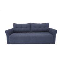 Veľká pohovka PASCAL, modrá - modrá, Basics, kov/drevo (221/91/107cm)