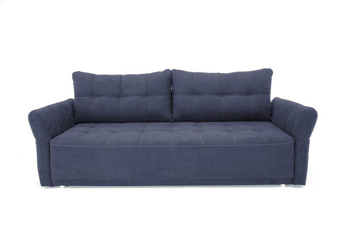 Veľká pohovka PASCAL, modrá - modrá, Basics, kov/drevo (221/91/107cm)