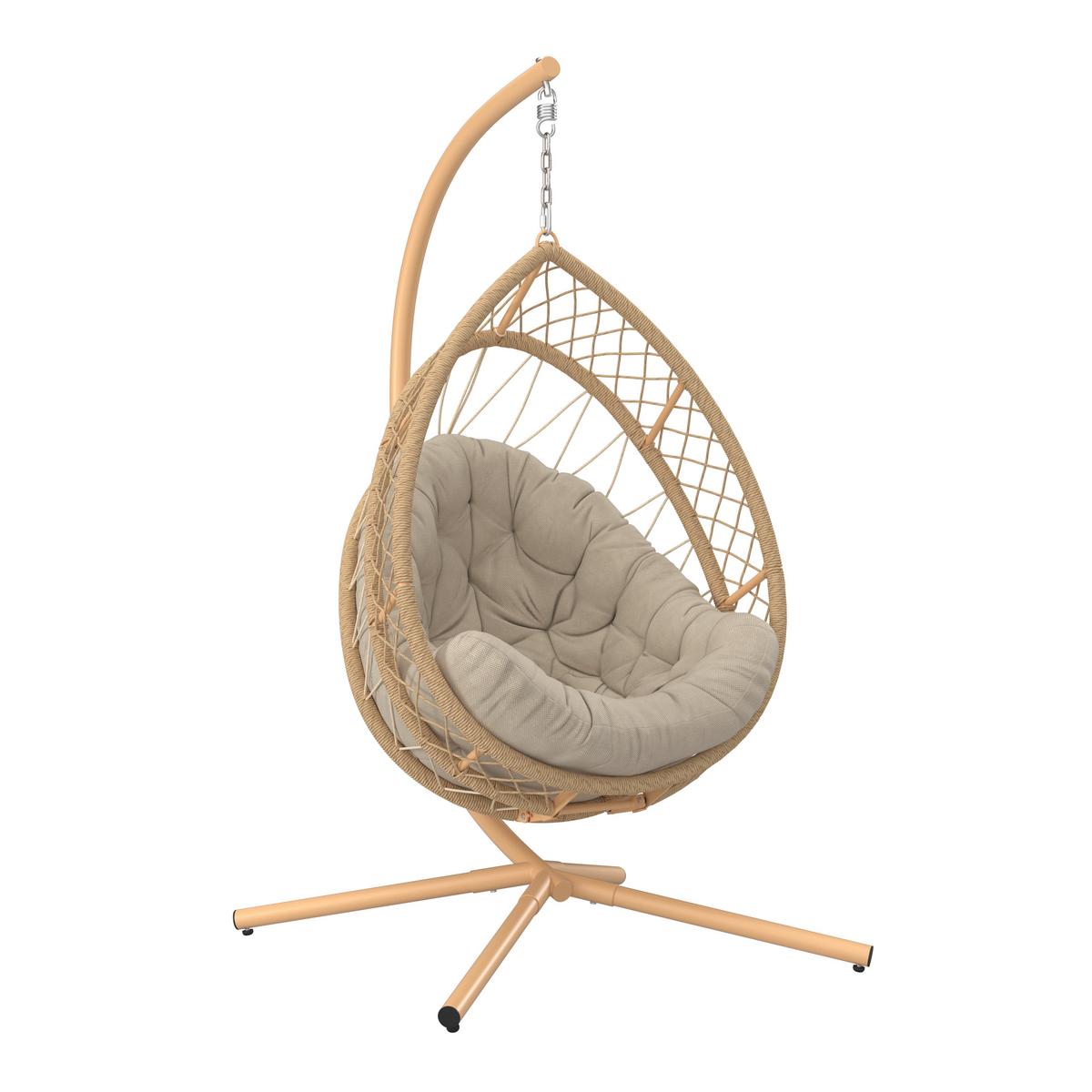 ZÁVĚSNÉ KŘESLO LIME - světle žlutá/béžová, Moderní, kov/textil (99/191/120cm) - Mömax