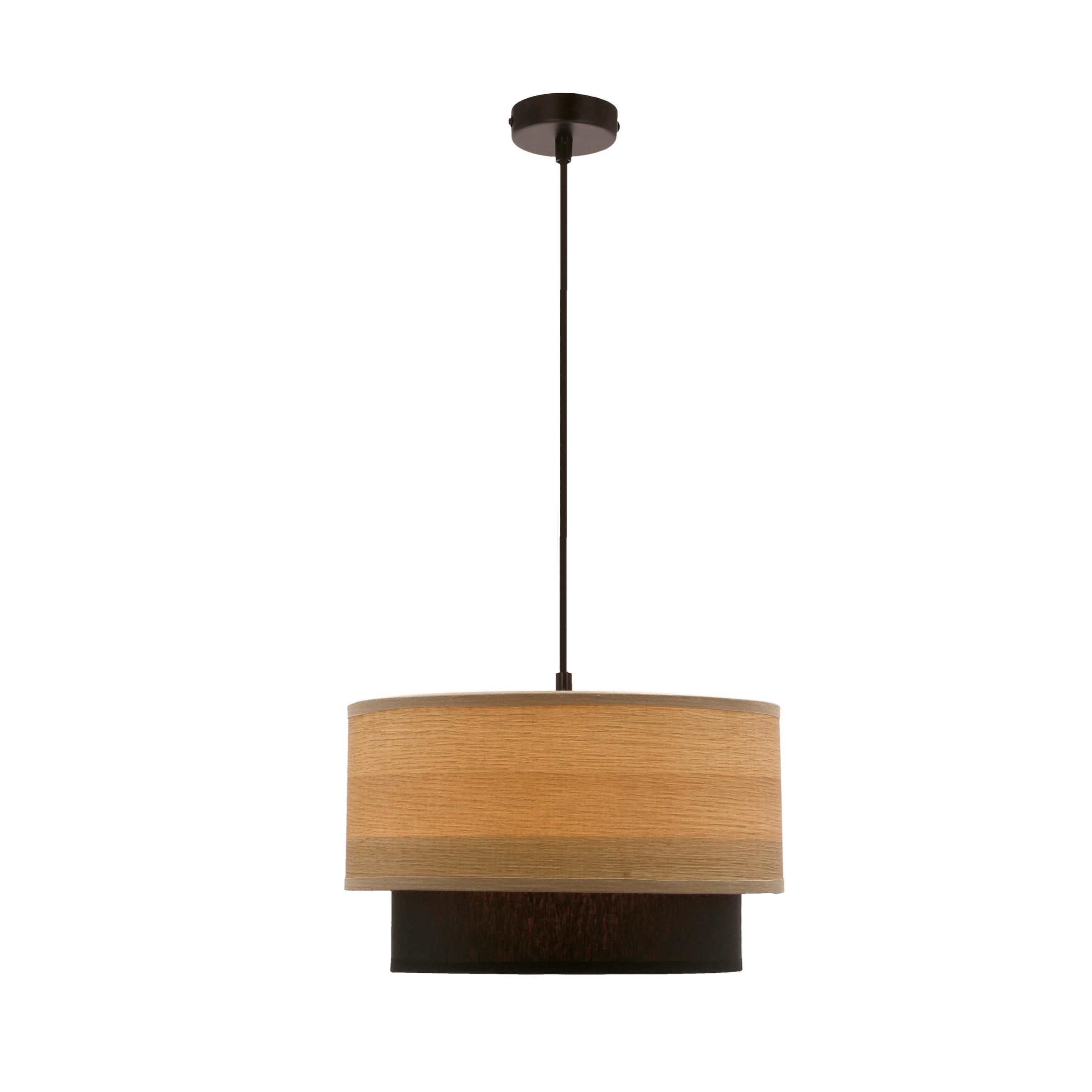 PENDELLEUCHTE 31-21656 RUBEN - Eichefarben/Schwarz, Natur, Kunststoff/Metall (25/25/115cm)