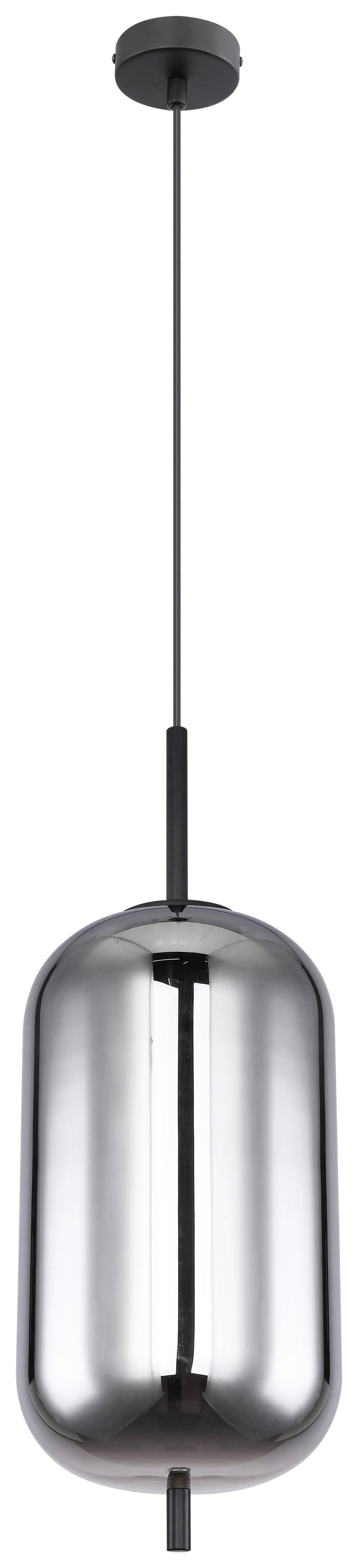 Hängeleuchte Blacky Ø 22 Cm 1-Flammig - Schwarz, Design, Glas/Metall (22/120cm) - Globo