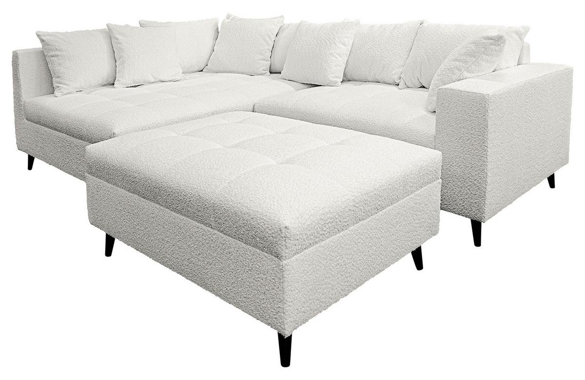 Ecksofa Pruno, Hellgrau S: 174x247 Cm - Hellgrau/Schwarz, Design, Textil (174/247cm) - MID.YOU