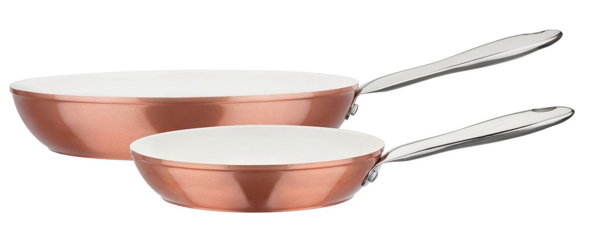 Gsw Pfannenset Weiß/bronzefarben, 2-Teilig - Weiß/Bronzefarben, Basics, Metall - GSW