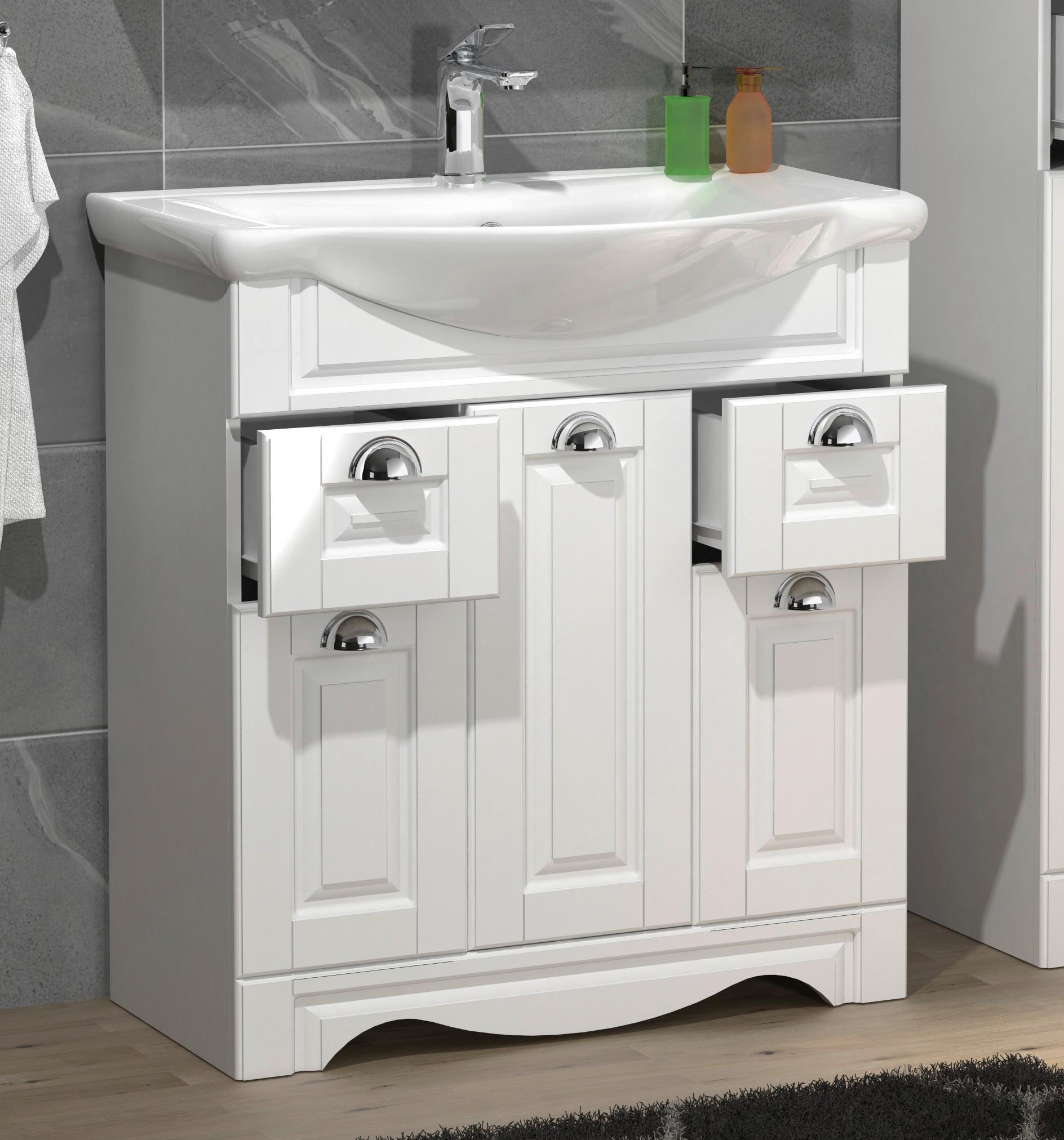 Waschtischkombi Casalo XL - Weiß, MODERN, Keramik/Holzwerkstoff (75cm) - MID.YOU