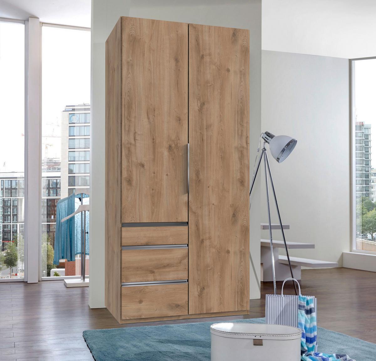 Drehtürenschrank Level 36 A Plankeneiche Dekor, B:100cm - Plankeneiche, MODERN, Holzwerkstoff (100/216/58cm) - MID.YOU