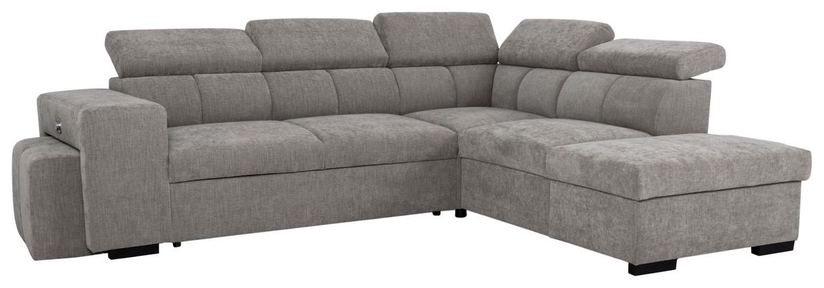 Ecksofa Sirius L grau, 267x218cm - Eichefarben/Grau, KONVENTIONELL, Holz/Holzwerkstoff (267/218cm)