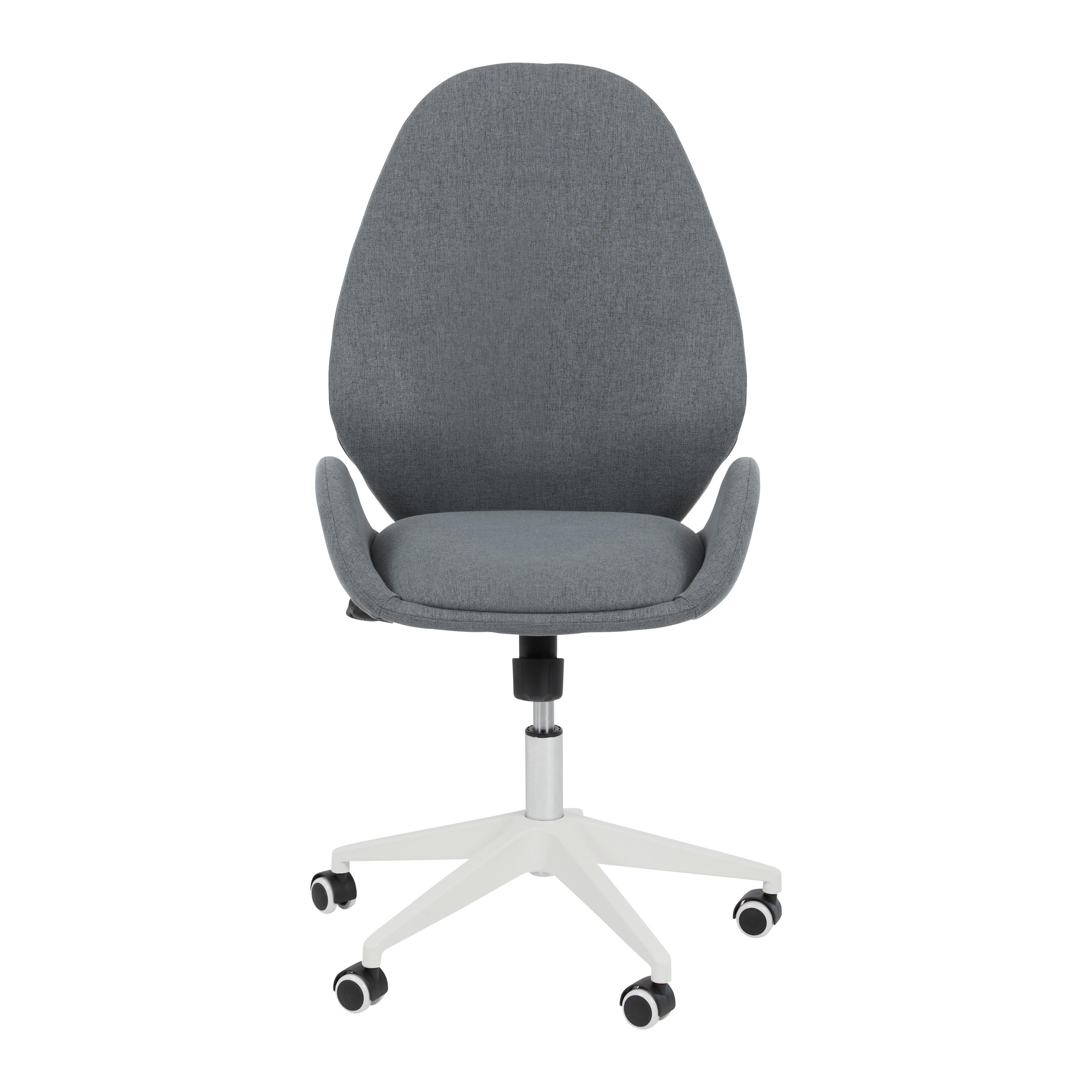 Otočná stolička LEILA sivá - sivá/biela, Modern, kov/textil (56/105-115/57cm) - Bessagi Home
