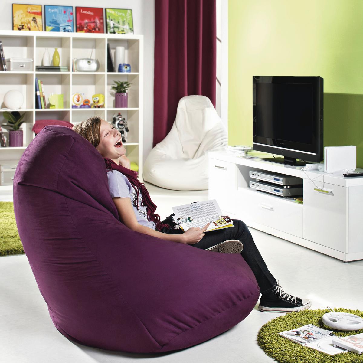 Ülőzsák Verona - lila, textil (90/105/90cm)