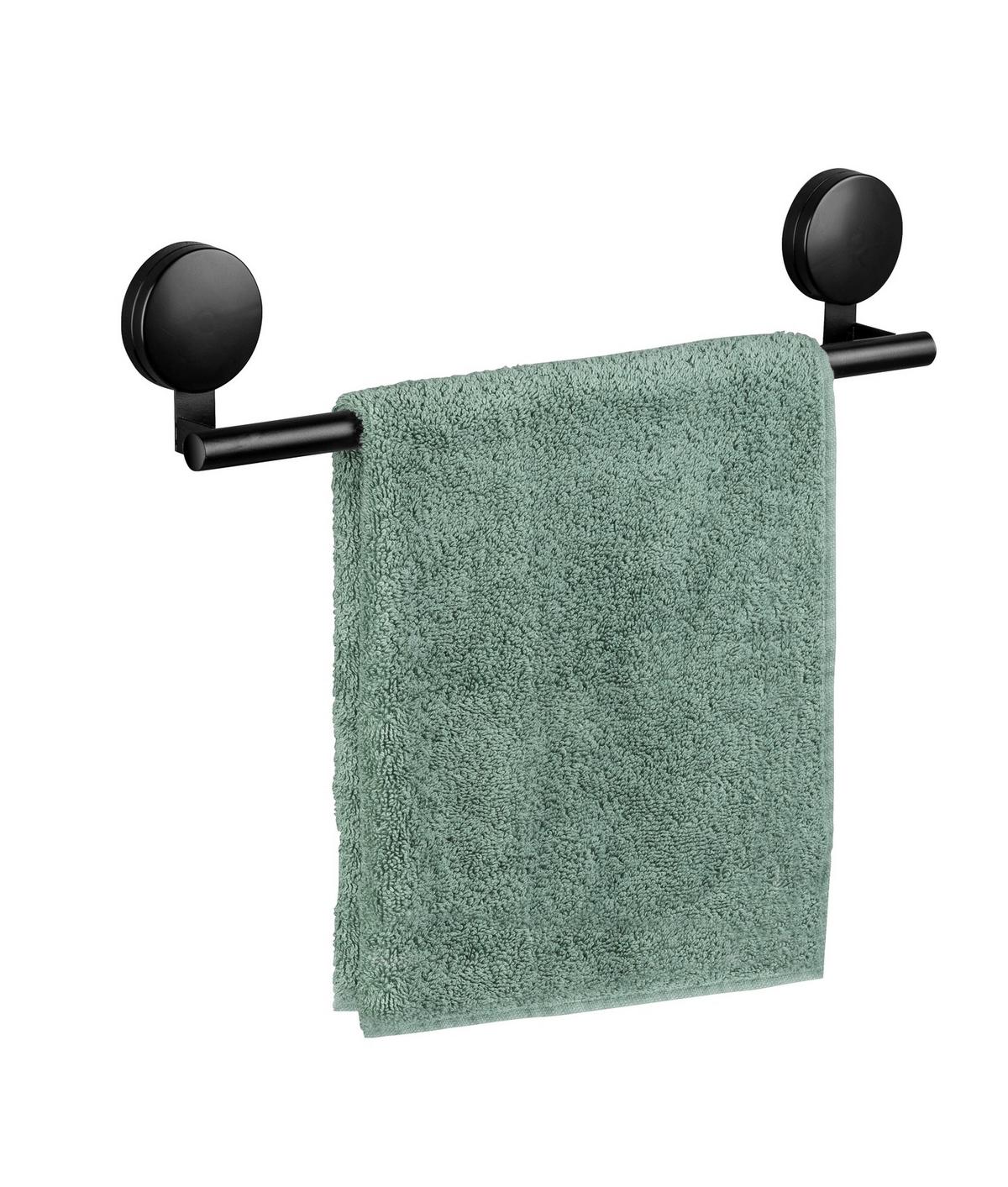 Držák na ručníky STATIC LOC PAVIA - černá, Moderní, kov (41,5/9/5cm) - Wenko