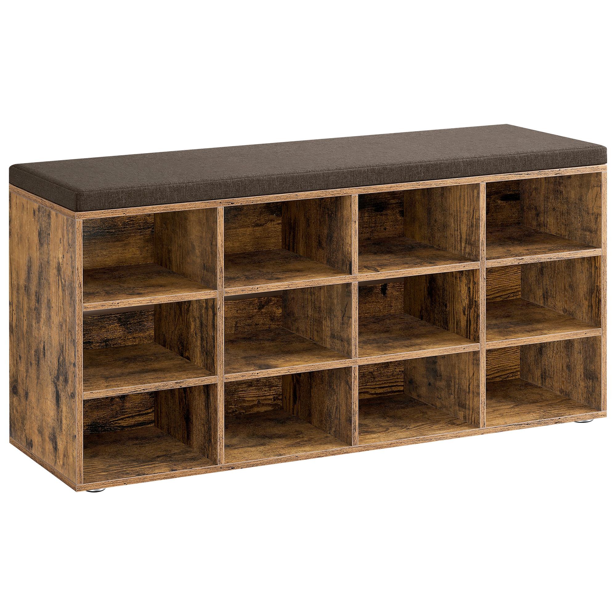 LAVICA NA TOPÁNKY ODTIEŇ DREVA: ANTIK - tmavohnedá, Trend, kompozitné drevo (104/48/30,3cm) - MID.YOU