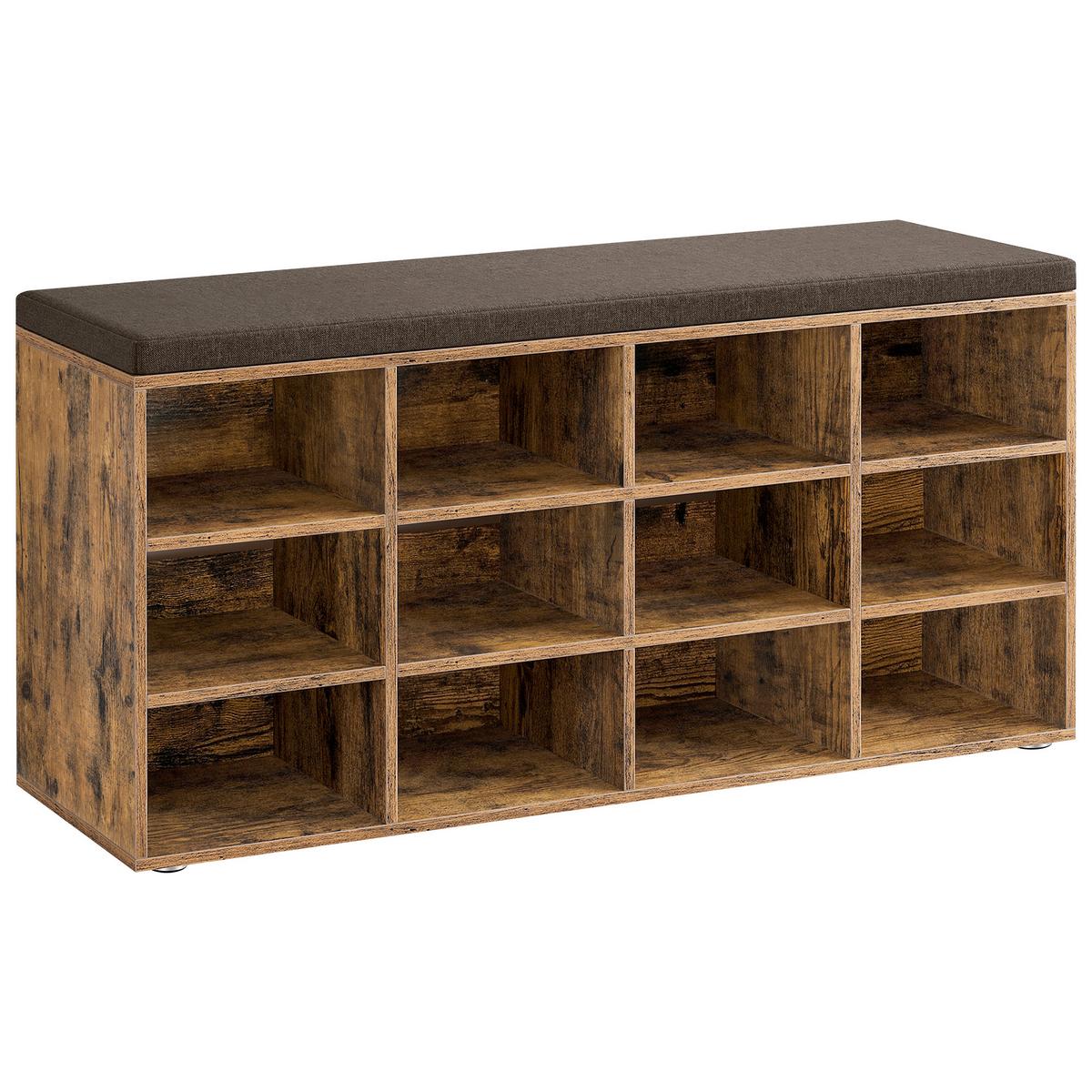 LAVICA NA TOPÁNKY ODTIEŇ DREVA: ANTIK - tmavohnedá, Trend, kompozitné drevo (104/48/30,3cm) - MID.YOU