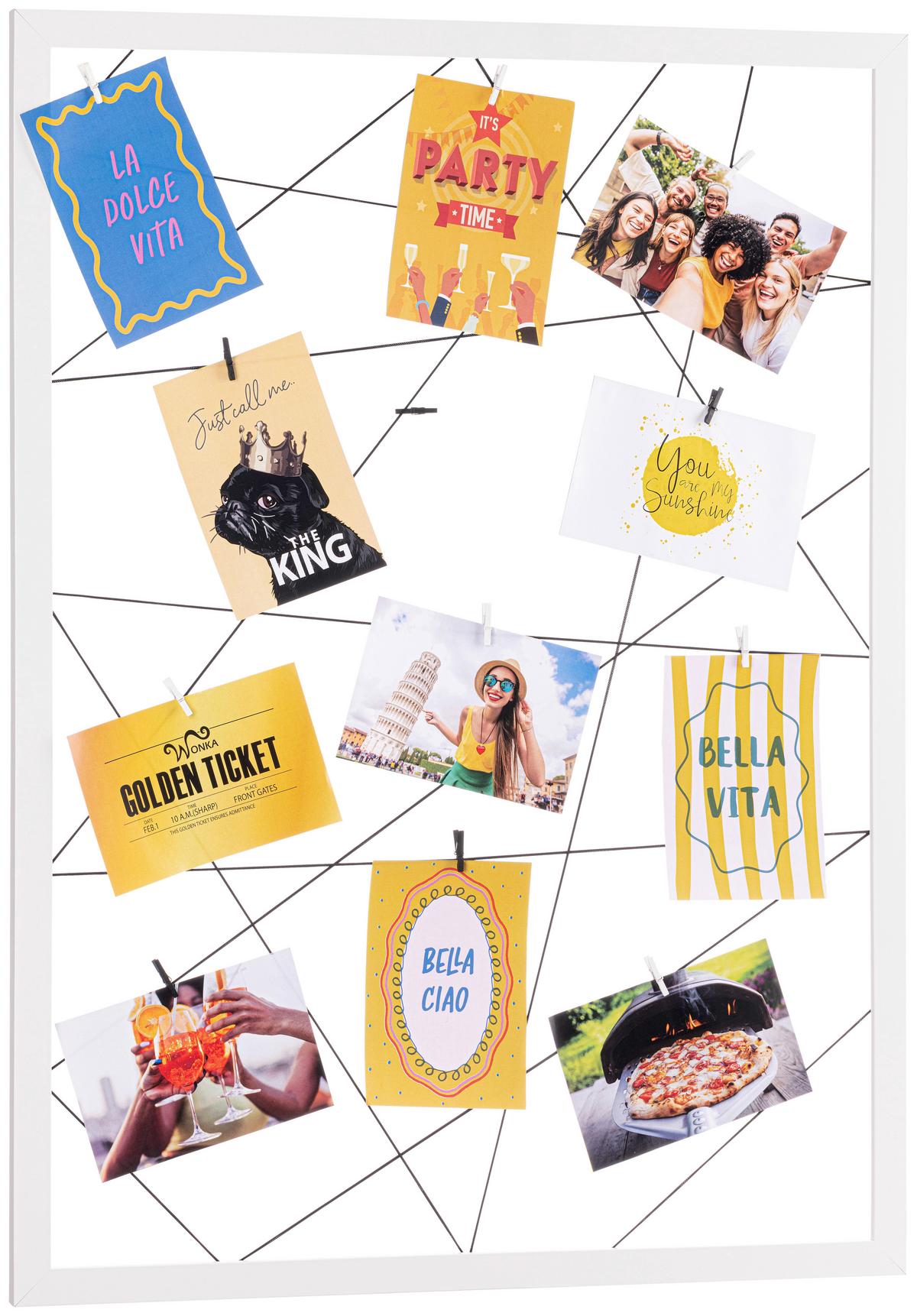 Bilderrahmen Else - Weiß, KONVENTIONELL, Glas/Holz (76,5/56,5cm) - Luca Bessoni