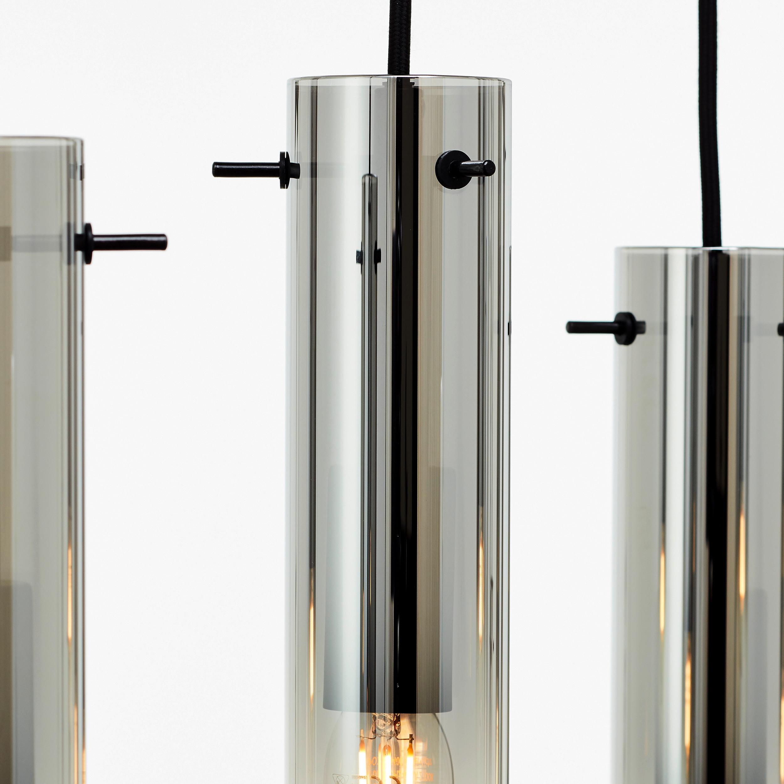 Hängeleuchte 99212/06 Glasini - Schwarz/Grau, Design, Glas/Metall (80/30/199cm) - Brilliant