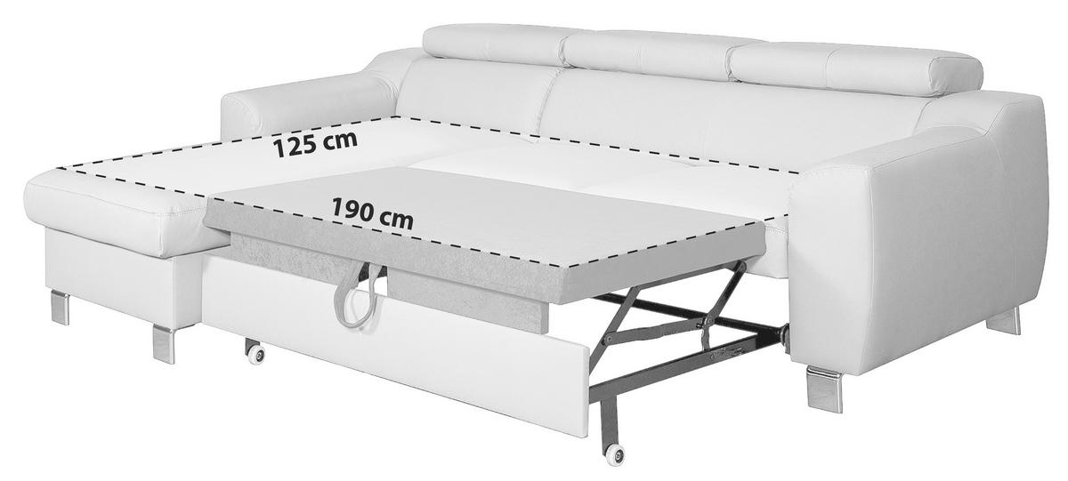 Ecksofa Aspen Schwarz S: 176 Cm - Chromfarben/Schwarz, Design, Leder/Textil (176/242cm) - Livetastic