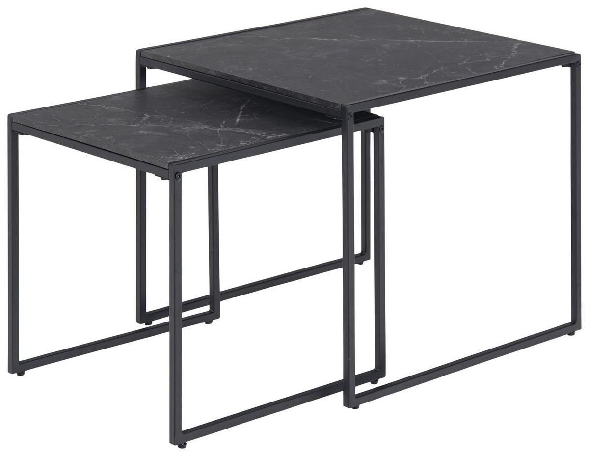 Couchtisch 2er-set Infinity, Schwarz - Schwarz, MODERN, Holzwerkstoff/Metall (50/50/45cm) - MID.YOU