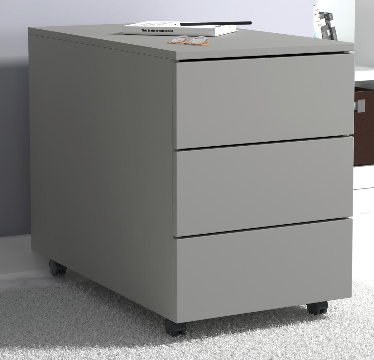 Rollcontainer Dalosa Grau B: 39 cm - Schwarz/Grau, Design, Holzwerkstoff/Kunststoff (39/55/70cm) - MID.YOU