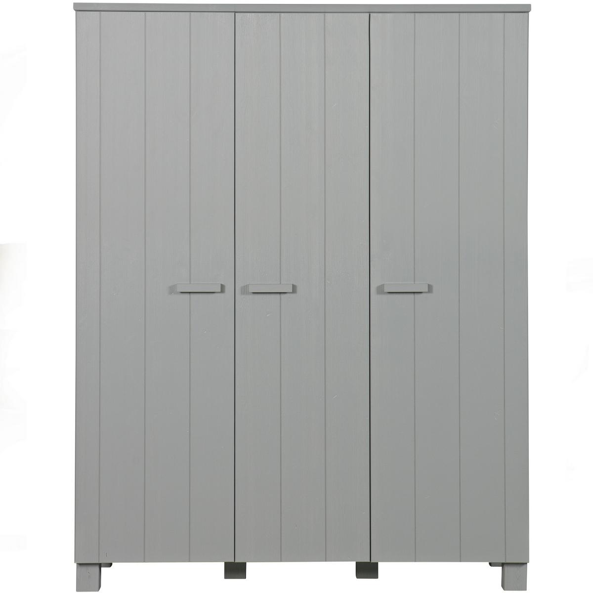 Garderobenschrank Dennis Grau B: 158 Cm - Grau, Design, Holz/Holzwerkstoff (158/202/55cm) - Livetastic