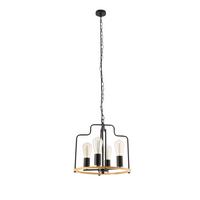 PENDELLEUCHTE 34-29690 DATUS - Eichefarben/Schwarz, KONVENTIONELL, Metall (36/36/135cm)