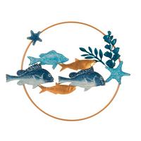 Wanddeko Marine Blautöne, Goldfarben B: 77 Cm - Basics, Holzwerkstoff/Metall (77/5/63cm)