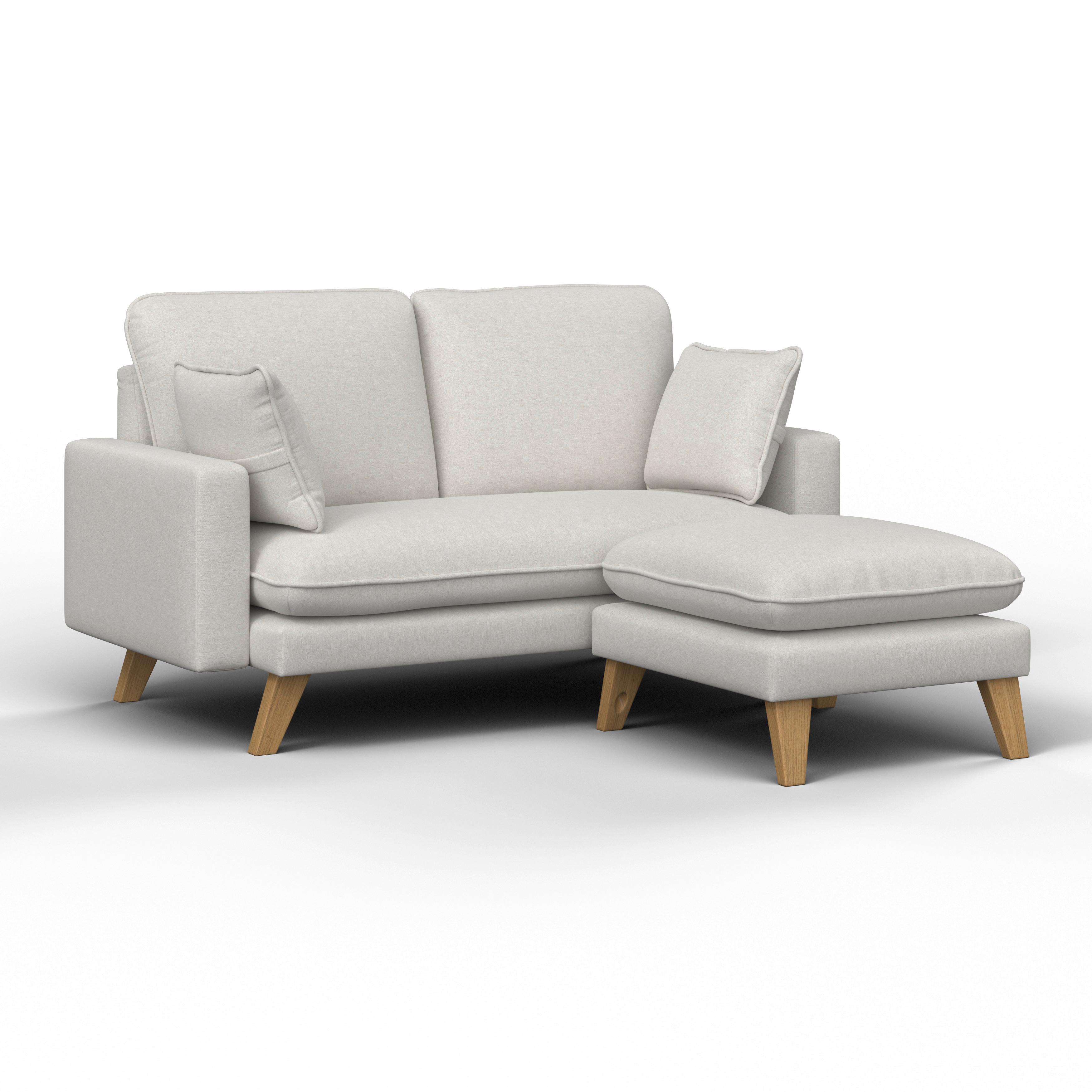 Sedacia súprava ILLA, svetlosivá - prírodná farba/svetlosivá, Modern, drevo/textil (154/84/86cm) - Bessagi Home