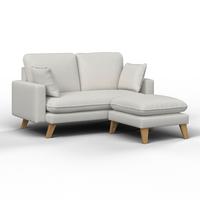 Sedací souprava ILLA, světle šedá - světle šedá/přírodní barvy, Moderní, dřevo/textil (154/84/86cm) - Bessagi Home