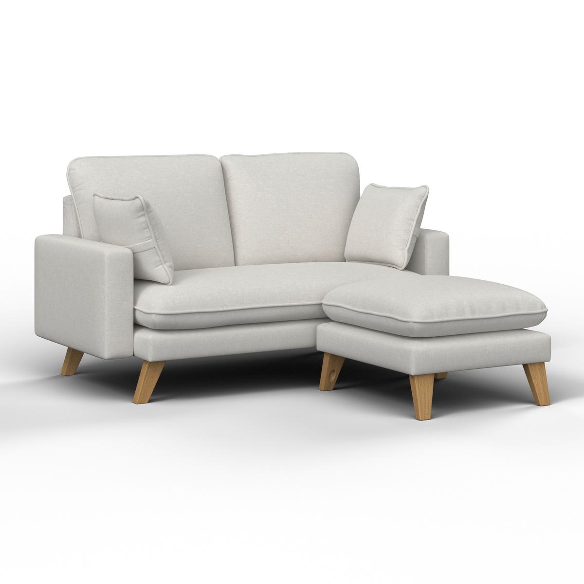 Sedací souprava ILLA, světle šedá - světle šedá/přírodní barvy, Moderní, dřevo/textil (154/84/86cm) - Bessagi Home
