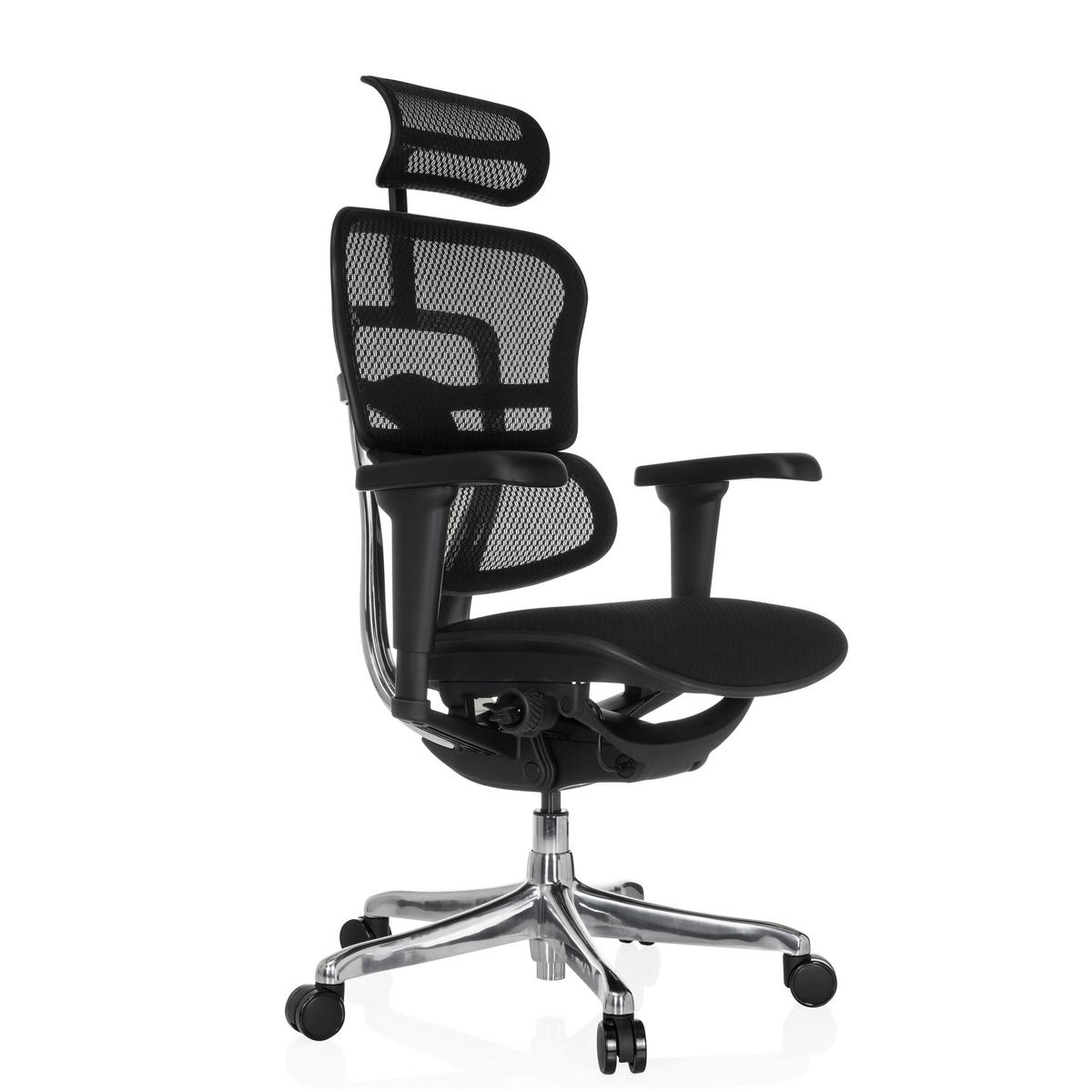 Drehstuhl Schwarz B: 65 Cm - Silberfarben/Schwarz, MODERN, Kunststoff/Textil (65/114-132/60cm) - MID.YOU