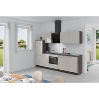 Küchenzeile Win M. Geräte 280 Cm Crema / Eiche Grau - Eiche grau/Creme, Basics, Holzwerkstoff (280cm) - Express