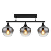 Deckenleuchte 15548-3D1 - Schwarz, Design, Glas/Metall (65/15/28,5cm) - Globo