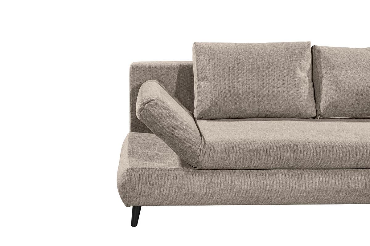 2-Sitzer-Sofa Mit Schlaffunktion Sunny B: 212 cm - Beige/Schwarz, KONVENTIONELL, Holzwerkstoff/Textil (212/88/101cm) - MID.YOU