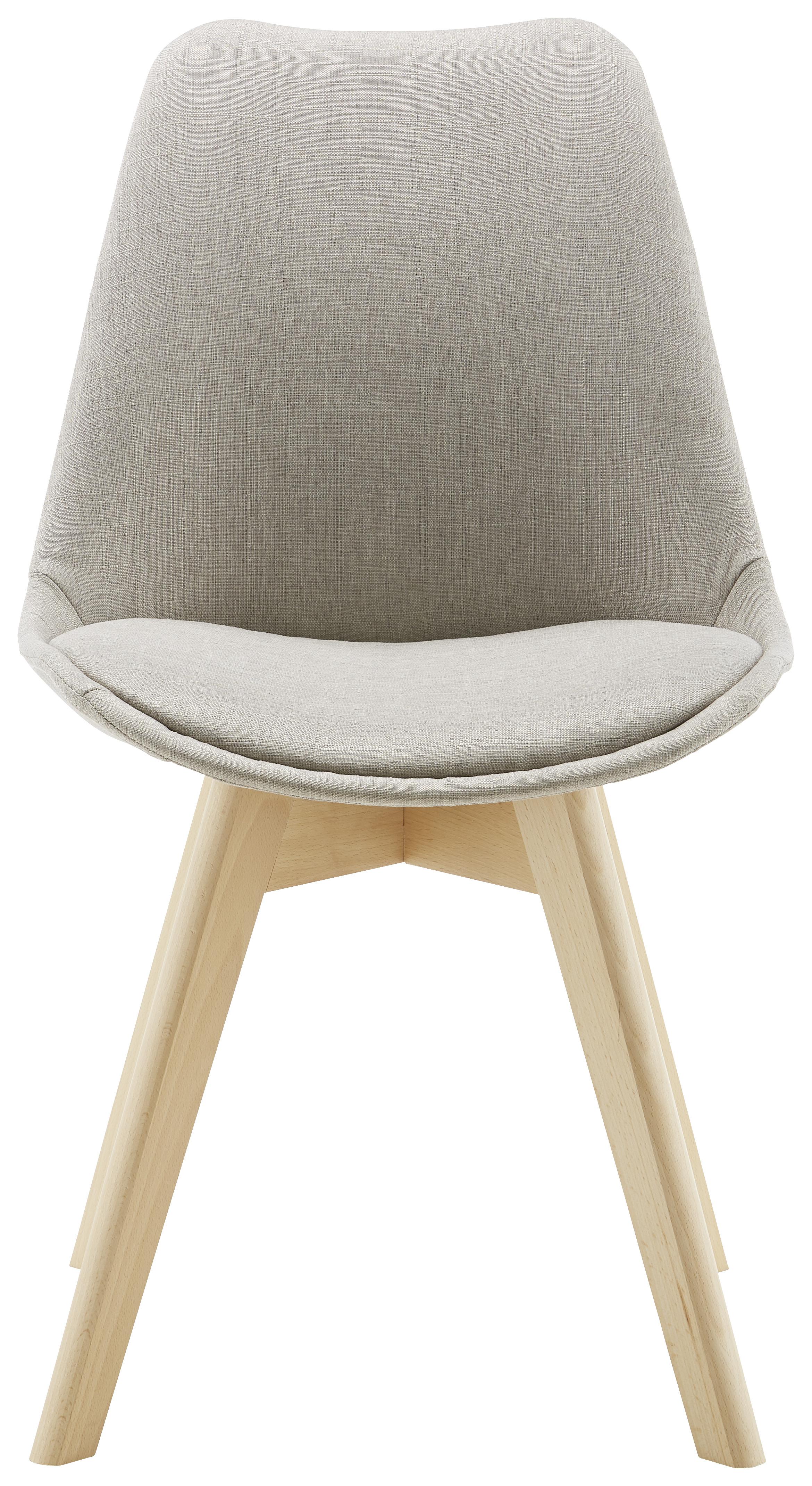 Jídelní Židle Rocksi - světle šedá/barvy buku, Moderní, dřevo/textil (48/82,5/43cm) - Bessagi Home