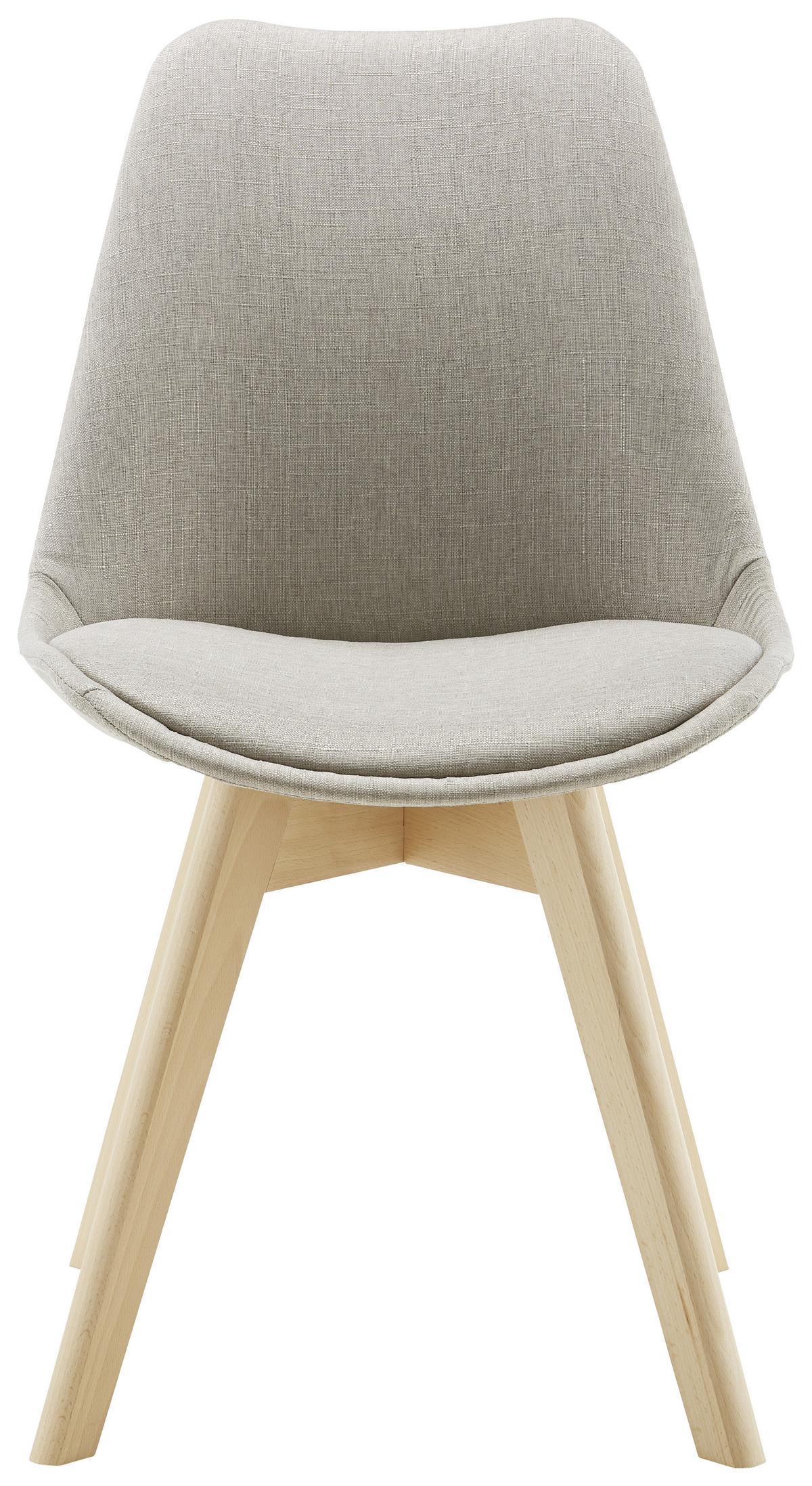 Jedálenská stolička Rocksi - farba buka/svetlosivá, Modern, drevo/textil (43/82,5/43cm) - Bessagi Home
