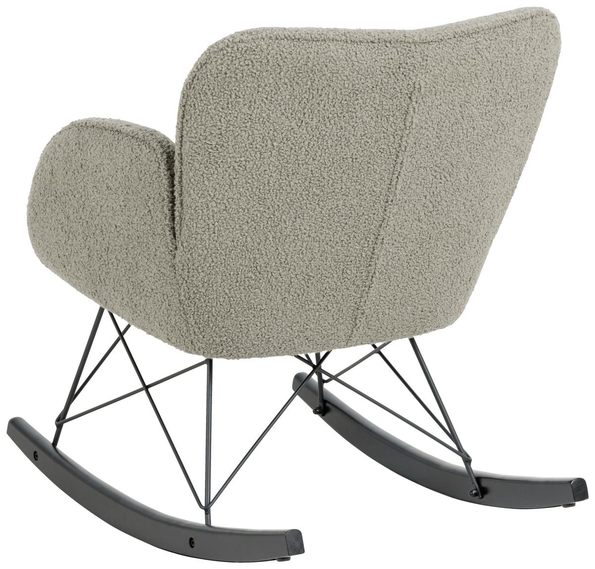 Schaukelstuhl Kelsey - Schwarz/Braun, Design, Textil (67,5/80/90cm) - Livetastic