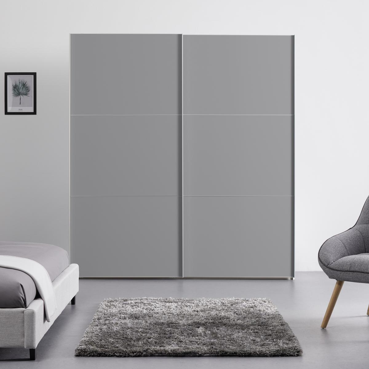 Schwebetürenschrank 200cm Includo, Grau - Weiß/Grau, MODERN, Holzwerkstoff (200/222/68cm)