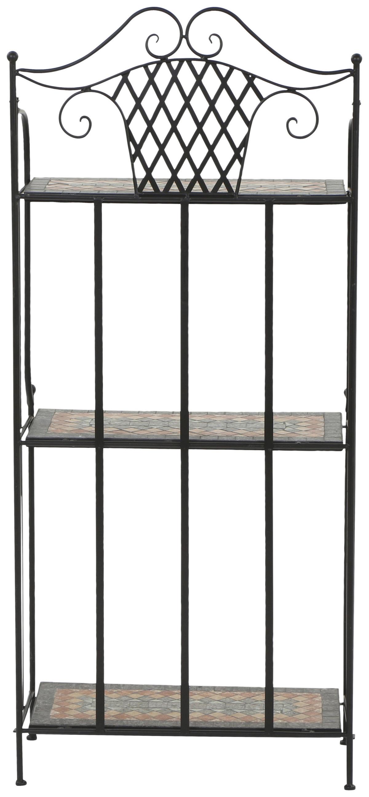 Gartenregal Metall/Keramik Bunt/Schwarz B/H: ca. 62/142cm - Multicolor/Schwarz, MODERN, Keramik/Metall (62/142/29cm) - Siena Garden