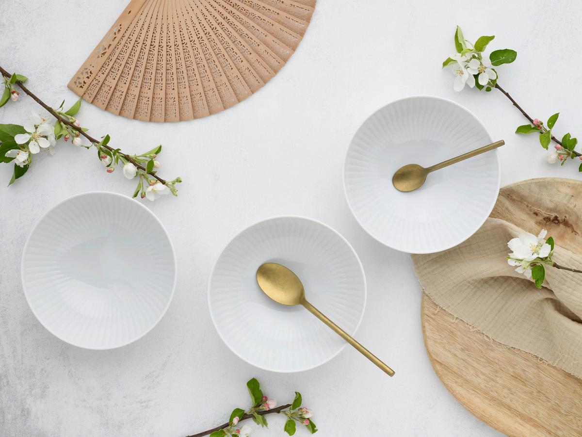 Schüsselset Valencia Weiß 6 Stück - Weiß, Design, Keramik - Creatable