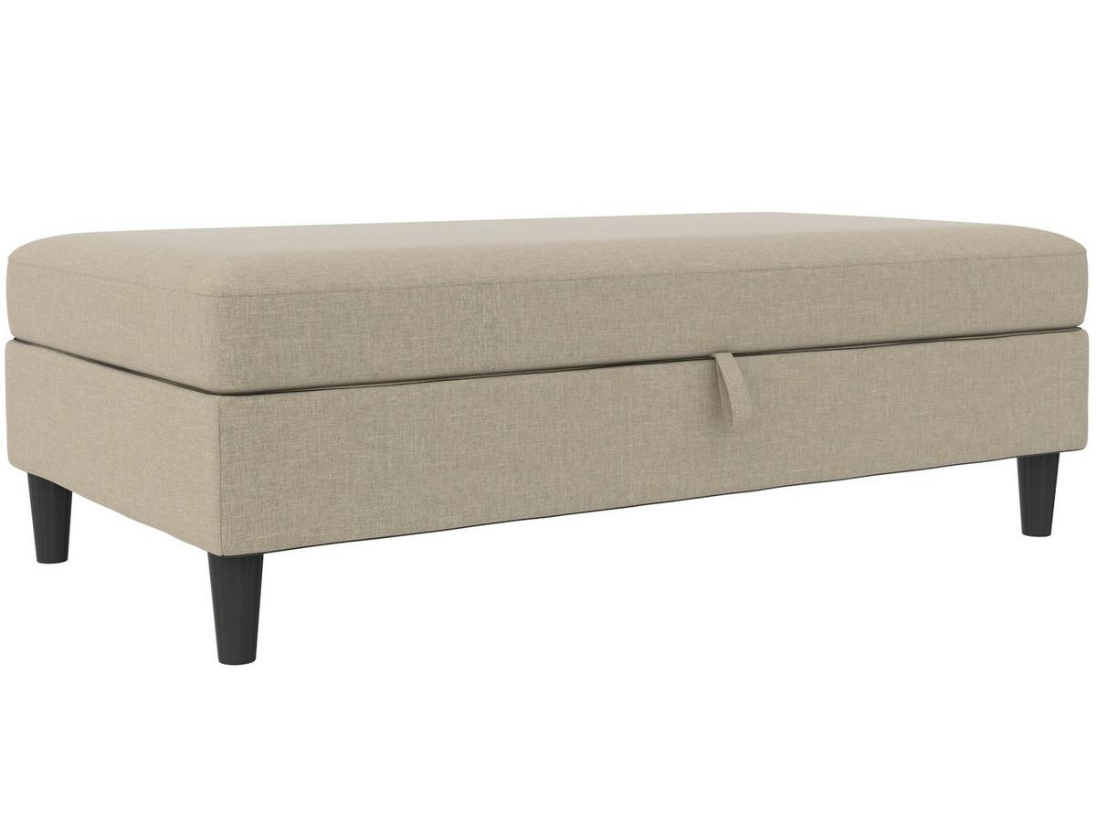 Hocker Hannover Cappuccino, mit Stauraum - Schwarz/Cappuccino, Basics, Textil (130/43/69cm) - Livetastic