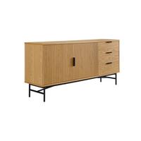 Sideboard Schwarz, Eiche Dekor B: 160cm - Eichefarben/Schwarz, Design, Holz/Holzwerkstoff (160/75/40cm) - Livetastic