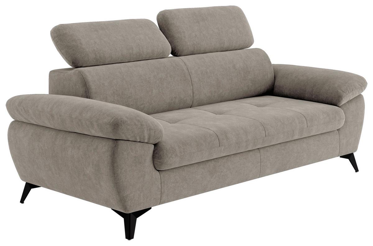 3-sitzer-sofa Hudson Schlammfarben B: 215 Cm - Schlammfarben/Schwarz, Textil (215/84/100cm) - MID.YOU